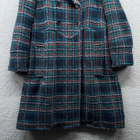 Marc by Marc Jacobs Plaid Checkered Wool Blend Coat Double Breasted Medium - Picture 3 of 13